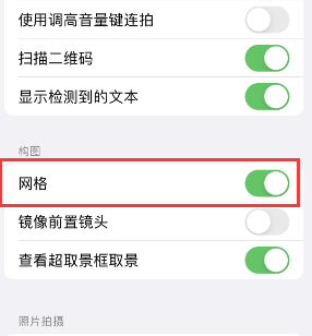 泾阳苹果手机维修网点分享iPhone如何开启九宫格构图功能 